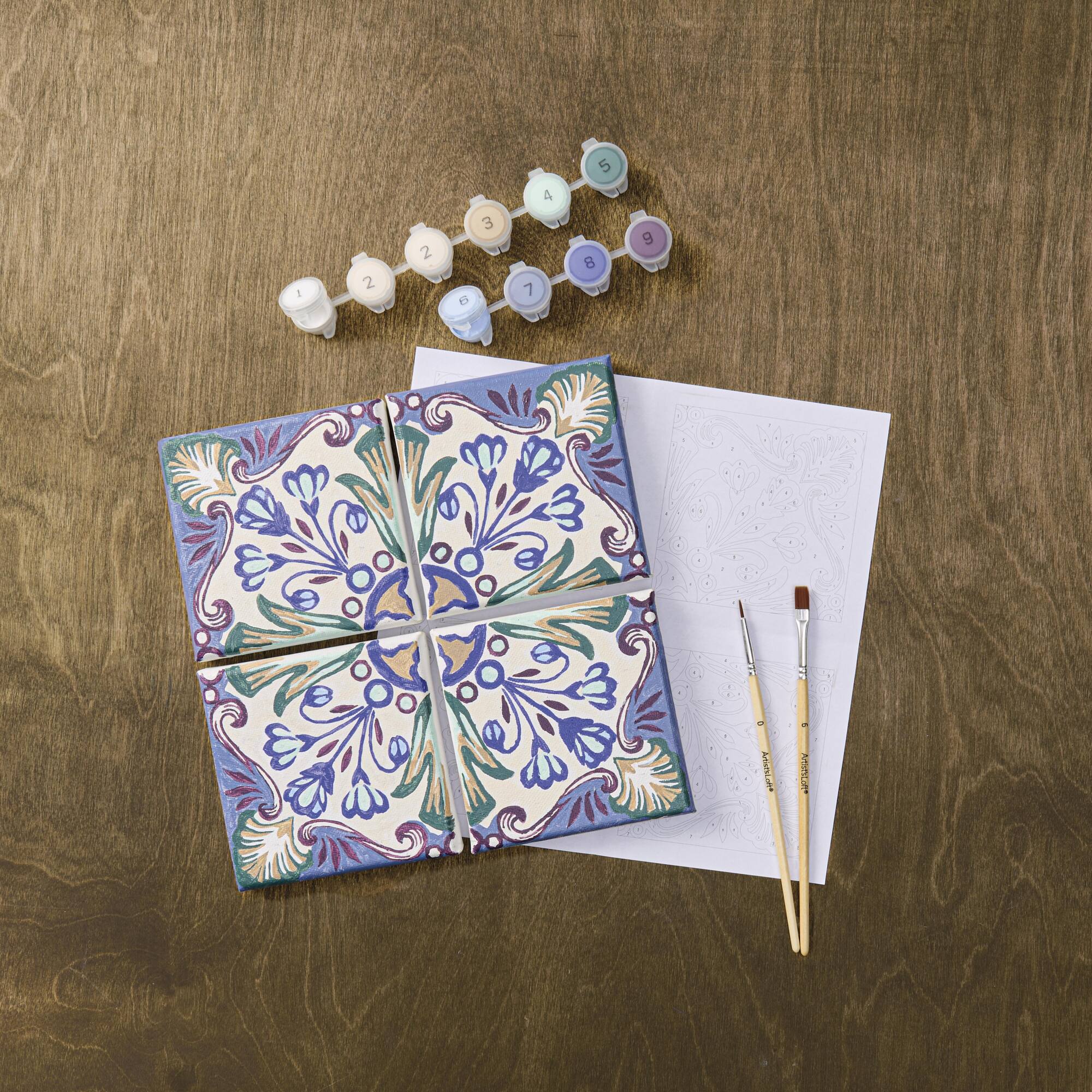 Coastal Tile Paint-by-Number Gallery Mini Kit by Artist's Loft®